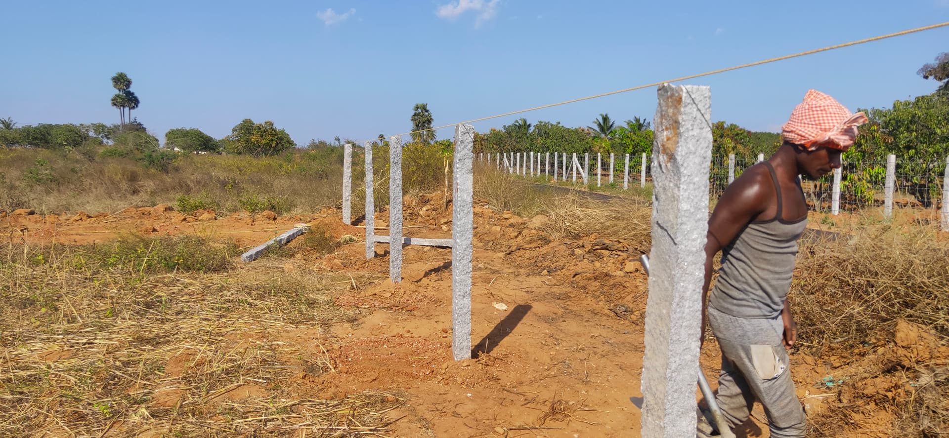 Outdoor fencing work